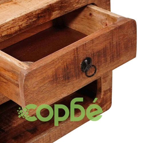 Стенен шкаф за нощно шкафче от масивно мангово дърво с чекмедже, кафяв, 40x30x36 см ➤ топ цена ➤ sorbe.bg