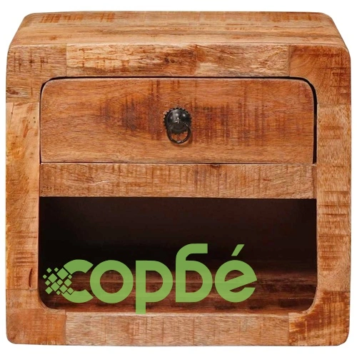 Стенен шкаф за нощно шкафче от масивно мангово дърво с чекмедже, кафяв, 40x30x36 см ➤ топ цена ➤ sorbe.bg