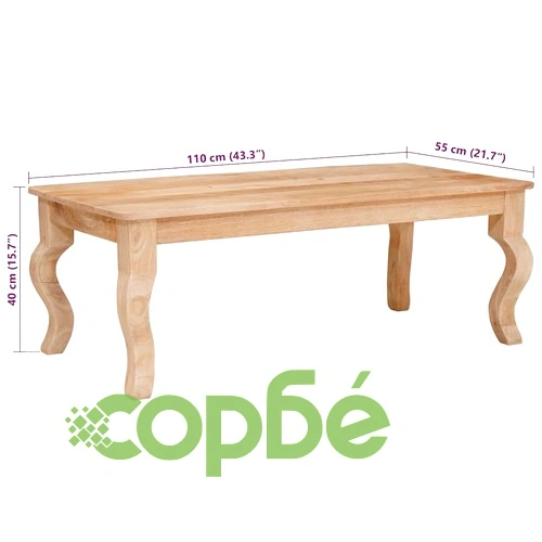 Масичка за кафе от масивно мангово дърво, кафяв цвят, 100 x 55 x 40 cm ➤ топ цена ➤ sorbe.bg