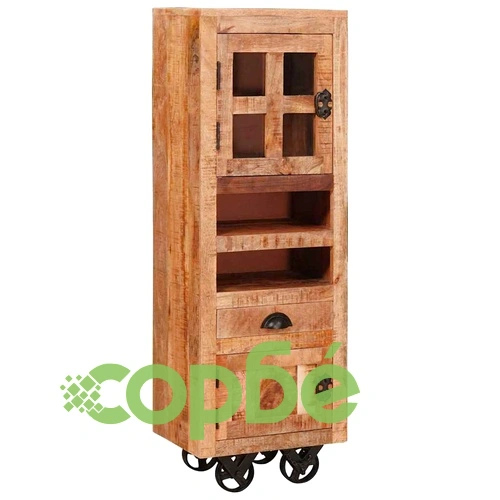 Висок шкаф от масивно мангово дърво, кафяв, 40 x 30 x 120.5 см ➤ топ цена ➤ sorbe.bg