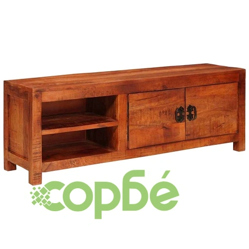 ТВ шкаф от масивно мангово дърво 110 x 30 x 40 cm в кафяво ➤ топ цена ➤ sorbe.bg