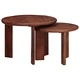 Комплект масички за кафе Nesting, 2 броя, тъмно кафяво, масивно манго дърво, Ø 50 x 40 см
