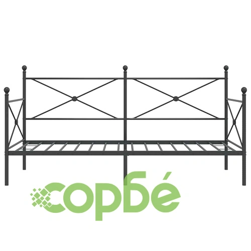 Дневно легло от стомана без матрак, черно, 100x190 см ➤ топ цена ➤ sorbe.bg