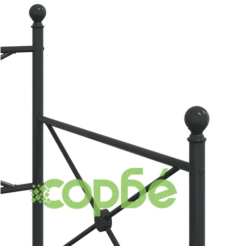 Метално дневно легло с допълнителен матрак 90x190 см, черно, стоманена конструкция ➤ топ цена ➤ sorbe.bg