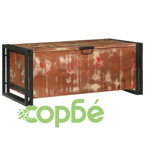 Масичка за кафе от регенерирано дърво масив 90 x 50 x 38 см, кафява ➤ топ цена ➤ sorbe.bg