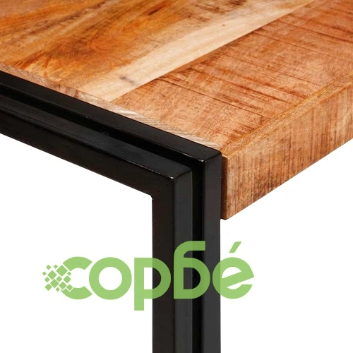 Комплект от 3 масички за подреждане от масивно мангово дърво и метал ➤ топ цена ➤ sorbe.bg