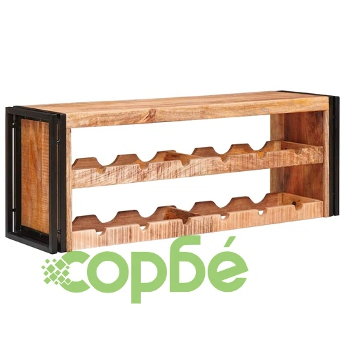 Винен рафт от мангово дърво кафяв 120 x 45 x 33 см ➤ топ цена ➤ sorbe.bg