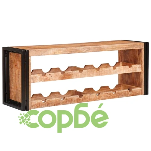 Винен рафт от мангово дърво кафяв 120 x 45 x 33 см ➤ топ цена ➤ sorbe.bg