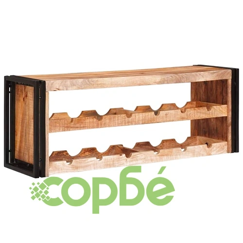 Винен рафт от мангово дърво кафяв 120 x 45 x 33 см ➤ топ цена ➤ sorbe.bg