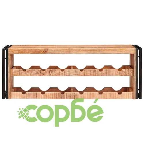 Винен рафт от мангово дърво кафяв 120 x 45 x 33 см ➤ топ цена ➤ sorbe.bg