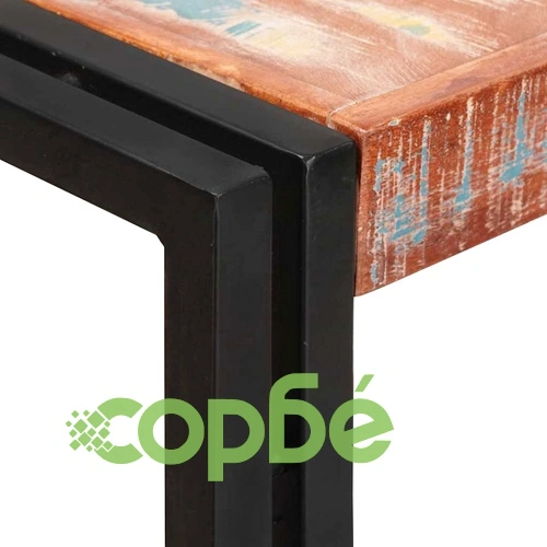 Рафт за книги с 2 вратички от рециклирано дърво и метал 72x33x110 см ➤ топ цена ➤ sorbe.bg