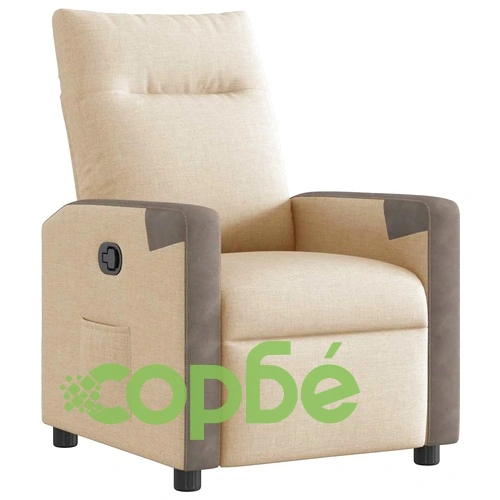 Наклоняем стол от текстил в кремав цвят с регулируема облегалка ➤ топ цена ➤ sorbe.bg