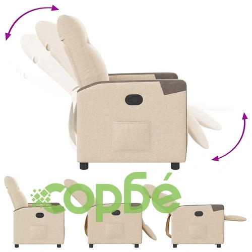 Наклоняем стол от текстил в кремав цвят с регулируема облегалка ➤ топ цена ➤ sorbe.bg