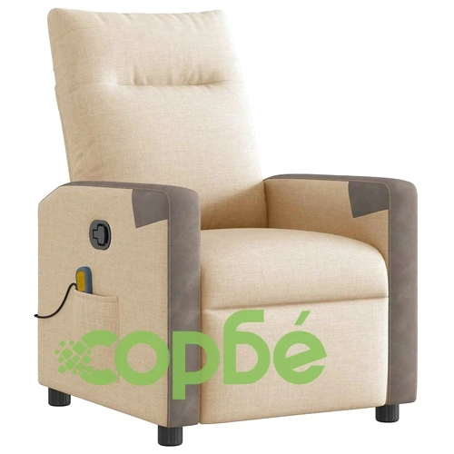 Масажен наклоняем стол от текстил в кремав цвят с 6-точков вибрационен масаж ➤ топ цена ➤ sorbe.bg