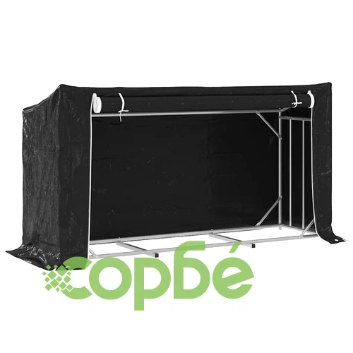 Стойка за дърва за огрев с дъждобран от поцинкована стомана, 200,5x60,5x110,5 см ➤ топ цена ➤ sorbe.bg