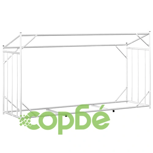 Стойка за дърва за огрев с дъждобран от поцинкована стомана, 200,5x60,5x110,5 см ➤ топ цена ➤ sorbe.bg