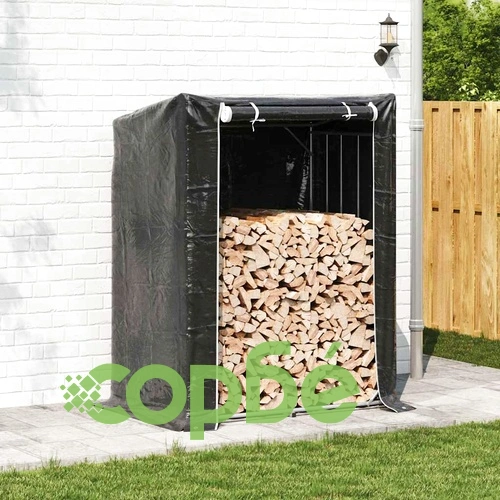 Стойка за дърва за огрев от поцинкована стомана с дъждобран, 150x100x200 см ➤ топ цена ➤ sorbe.bg