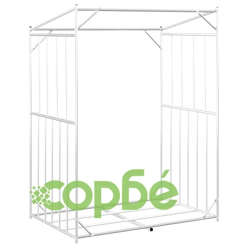 Стойка за дърва за огрев от поцинкована стомана с дъждобран, 150x100x200 см ➤ топ цена ➤ sorbe.bg