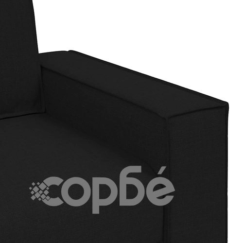 Двуместен диван от плат, черен, 120 см ширина ➤ топ цена ➤ sorbe.bg