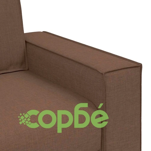 Двуместен диван от плат, кафяв, 120 см ширина, дървена и метална рамка ➤ топ цена ➤ sorbe.bg