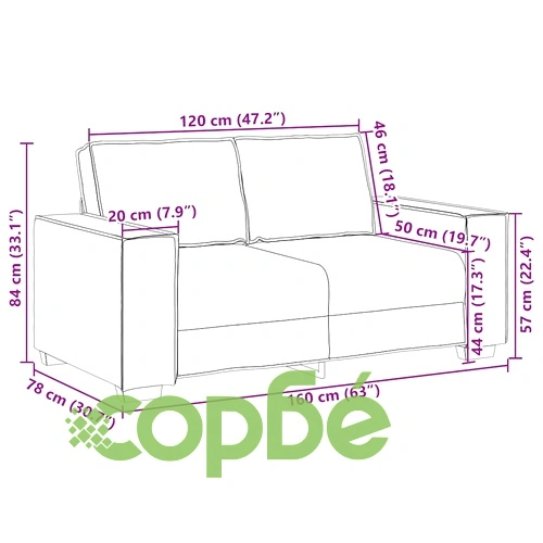 Двуместен диван от плат 120 см, тъмнозелен цвят с метална рамка ➤ топ цена ➤ sorbe.bg