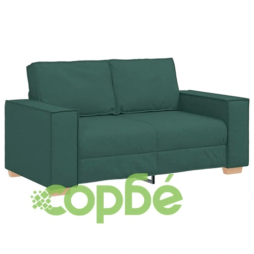 Двуместен диван от плат 120 см, тъмнозелен цвят с метална рамка ➤ топ цена ➤ sorbe.bg