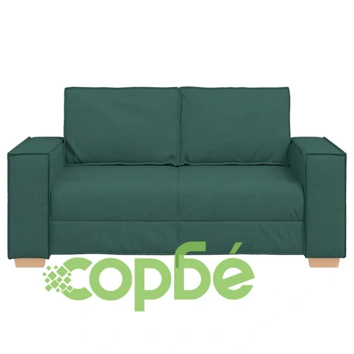 Двуместен диван от плат 120 см, тъмнозелен цвят с метална рамка ➤ топ цена ➤ sorbe.bg