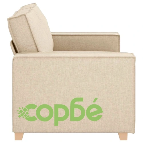 Двуместен диван от плат, кремав, 120 см ширина на седалката ➤ топ цена ➤ sorbe.bg