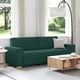 Триместен диван в тъмнозелен цвят 180 см - Полиестер и дърво с правоъгълна форма