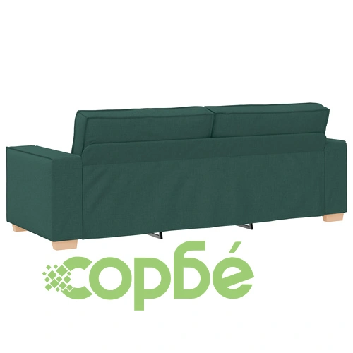 Триместен диван в тъмнозелен цвят 180 см - Полиестер и дърво с правоъгълна форма ➤ топ цена ➤ sorbe.bg