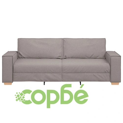 Триместен диван в светло сив цвят Таупе - 59 см височина, полиестерна текстилна тапицерия ➤ топ цена ➤ sorbe.bg