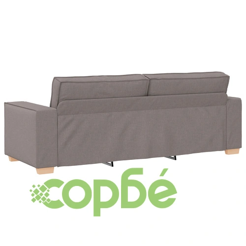 Триместен диван в светло сив цвят Таупе - 59 см височина, полиестерна текстилна тапицерия ➤ топ цена ➤ sorbe.bg