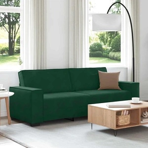 Триместен диван, тъмнозелено кадифе, 220x78x84 см