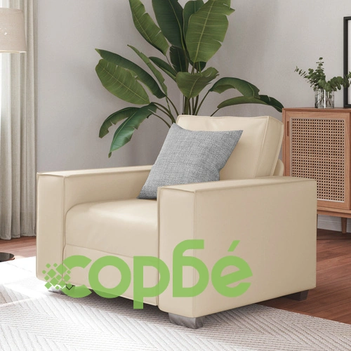 Стол от Изкуствена Кожа в Кремав Цвят, 59 см Височина ➤ топ цена ➤ sorbe.bg