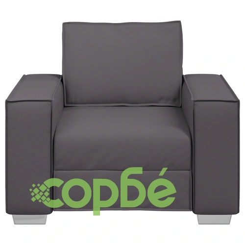 Стилен сив стол от изкуствена кожа 59 см с метална рамка ➤ топ цена ➤ sorbe.bg