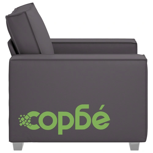 Стилен сив стол от изкуствена кожа 59 см с метална рамка ➤ топ цена ➤ sorbe.bg