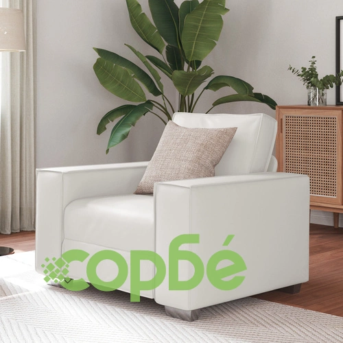 Стилен стол Чар в бяло, 59 см, изкуствена кожа ➤ топ цена ➤ sorbe.bg