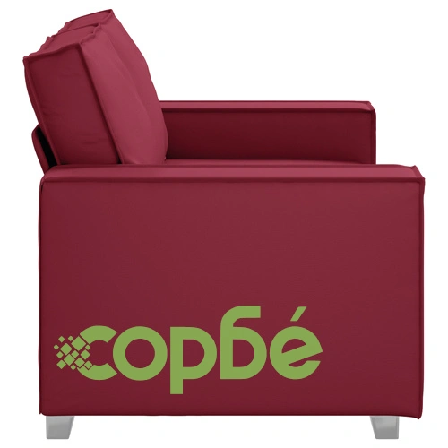 Диван за двама от изкуствена кожа в елегантен виненочервен цвят, 120 см ➤ топ цена ➤ sorbe.bg