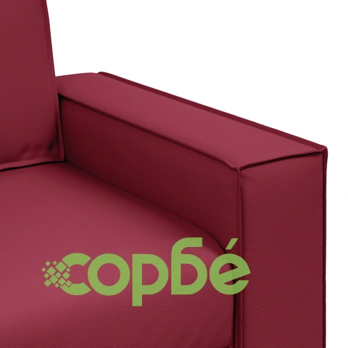 Диван за двама от изкуствена кожа в елегантен виненочервен цвят, 120 см ➤ топ цена ➤ sorbe.bg