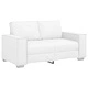 Диван за двама, бял, 120 см, изкуствена кожа, компактен дизайн