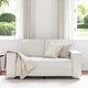 Диван за двама, бял, 120 см, изкуствена кожа, компактен дизайн