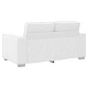 Диван за двама, бял, 120 см, изкуствена кожа, компактен дизайн