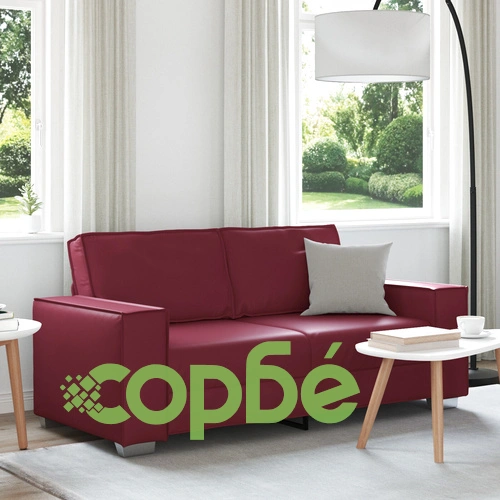 Диван Loveseat от Изкуствена Кожа - Вино Червен 140 см ➤ топ цена ➤ sorbe.bg