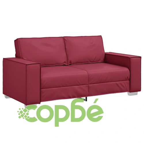 Диван Loveseat от Изкуствена Кожа - Вино Червен 140 см ➤ топ цена ➤ sorbe.bg