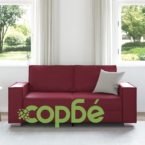 Диван Loveseat от Изкуствена Кожа - Вино Червен 140 см ➤ топ цена ➤ sorbe.bg