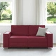Диван Loveseat от Изкуствена Кожа - Вино Червен 140 см