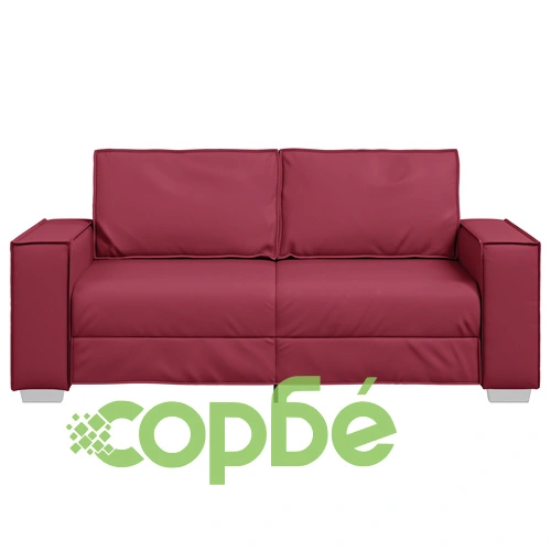 Диван Loveseat от Изкуствена Кожа - Вино Червен 140 см ➤ топ цена ➤ sorbe.bg