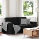 Двуместен диван от черна изкуствена кожа 140 см