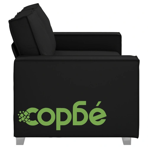 Двуместен диван от черна изкуствена кожа 140 см ➤ топ цена ➤ sorbe.bg