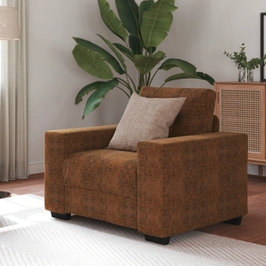 Кафяв Полиестерен Фотьойл за Всекидневна с Правоъгълна Форма